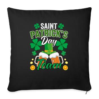 St-Patricks Team Équipe Saint Patrick Bière Trèfle - Housse de coussin décorative 45 x 45 cm - noir - Devant