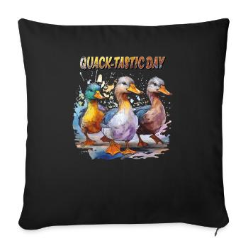 DUCK QUACK-TASTIC DAY - Sofa pillowcase 17,3'' x 17,3'' (45 x 45 cm) - black - Front