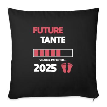 Aunt future 2025 pregnancy announcement - Sofa pillowcase 17,3'' x 17,3'' (45 x 45 cm) - black - Front