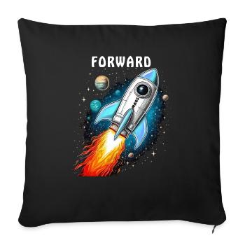 ROCKET MARS FORWARD - Sofa pillowcase 17,3'' x 17,3'' (45 x 45 cm) - black - Front