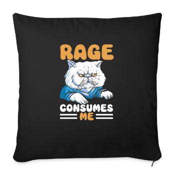 Cat Fat Fat Cat Humor Meme - Sofa pillowcase 17,3'' x 17,3'' (45 x 45 cm) - black - Front