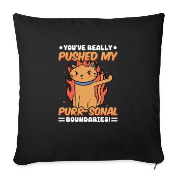 Cat Fat Fat Cat Humor Meme - Sofa pillowcase 17,3'' x 17,3'' (45 x 45 cm) - black - Front