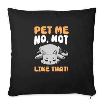 Cat Fat Fat Cat Humor Meme - Sofa pillowcase 17,3'' x 17,3'' (45 x 45 cm) - black - Front