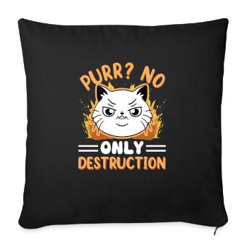 Cat Fat Fat Cat Humor Meme - Sofa pillowcase 17,3'' x 17,3'' (45 x 45 cm) - black - Front