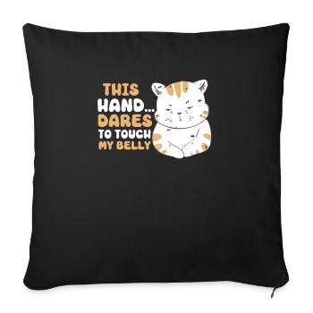 Cat Fat Fat Cat Humor Meme - Sofa pillowcase 17,3'' x 17,3'' (45 x 45 cm) - black - Front
