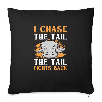Cat Fat Fat Cat Humor Meme - Sofa pillowcase 17,3'' x 17,3'' (45 x 45 cm) - black - Front