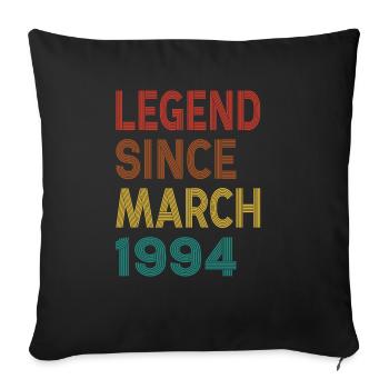 Vintage Legend Since March 1994, 31st birthday - Sofa pillowcase 17,3'' x 17,3'' (45 x 45 cm) - black - Front