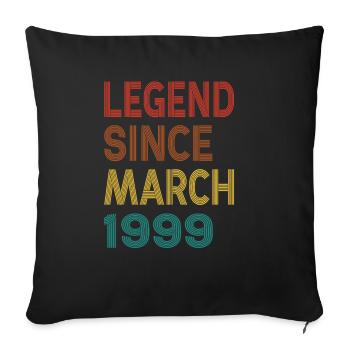 Vintage Legend Since March 1999, 26th birthday - Sofa pillowcase 17,3'' x 17,3'' (45 x 45 cm) - black - Front