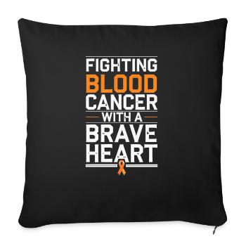 Ruban orange Sensibilisation à la leucémie myéloïde aiguë - Housse de coussin décorative 45 x 45 cm - noir - Devant