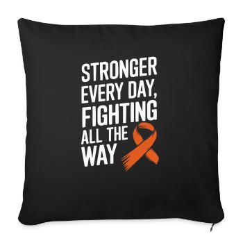 Orange Ribbon Acute Myeloid Leukemia Awareness - Sofa pillowcase 17,3'' x 17,3'' (45 x 45 cm) - black - Front