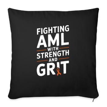 Orange Ribbon Acute Myeloid Leukemia Awareness - Sofa pillowcase 17,3'' x 17,3'' (45 x 45 cm) - black - Front