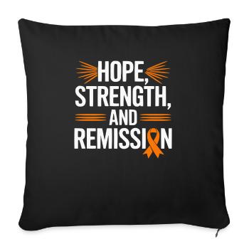 Orange Ribbon Acute Myeloid Leukemia Awareness - Sofa pillowcase 17,3'' x 17,3'' (45 x 45 cm) - black - Front