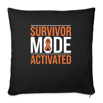 Orange Ribbon Acute Myeloid Leukemia Awareness - Sofa pillowcase 17,3'' x 17,3'' (45 x 45 cm) - black - Front