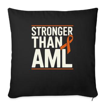 Orange Ribbon Acute Myeloid Leukemia Awareness - Sofa pillowcase 17,3'' x 17,3'' (45 x 45 cm) - black - Front
