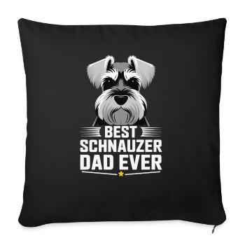 Schnauzer Propriétaire de chien Schnauzer géant - Housse de coussin décorative 45 x 45 cm - noir - Devant