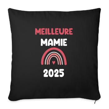 2025 mamie meilleure annonce grossesse - Housse de coussin décorative 45 x 45 cm - noir - Devant
