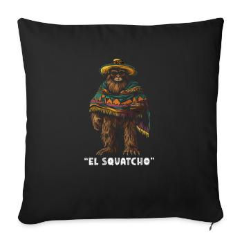 El Squatcho Mysterious Creature with Sombrero and - Sofa pillowcase 17,3'' x 17,3'' (45 x 45 cm) - black - Front
