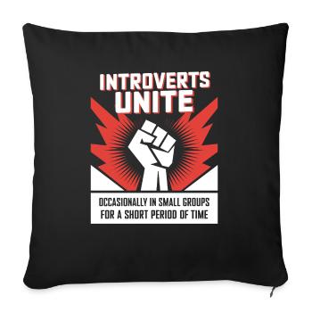 Introverts unite - Sofa pillowcase 17,3'' x 17,3'' (45 x 45 cm) - black - Front