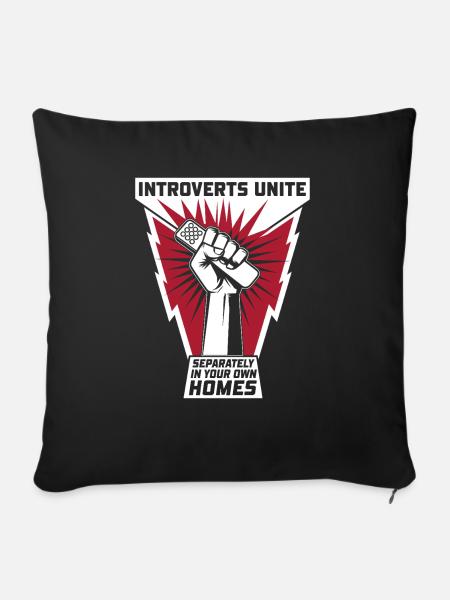 Introvertierte Vereinigen Sich - Sofakissenbezug 45 x 45 cm - Schwarz