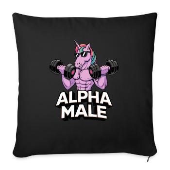 Rainbow Alpha Man Unicorn - Sofa pillowcase 17,3'' x 17,3'' (45 x 45 cm) - black - Front