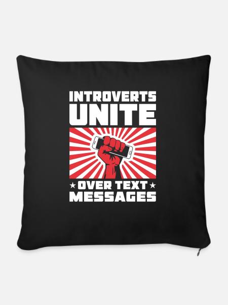Introvertierte Vereinigen Sich - Sofakissenbezug 45 x 45 cm - Schwarz
