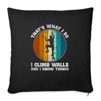 C’est ce que je fais, j’escalade des murs et je sais des choses - Housse de coussin décorative 45 x 45 cm - noir - Devant