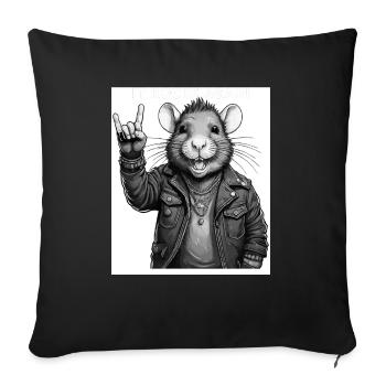 RATTE IT ROCKS À NOUVEAU - Housse de coussin décorative 45 x 45 cm - noir - Devant