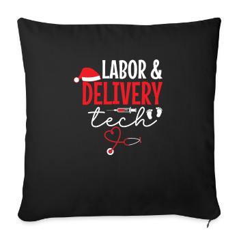 L&D Tech Weihnachtsmann Weihnachtsmütze - Sofakissenbezug 45 x 45 cm - Schwarz - Vorne