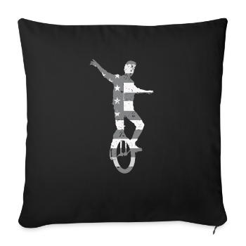 Ce gars adore les monocycles - Housse de coussin décorative 45 x 45 cm - noir - Devant