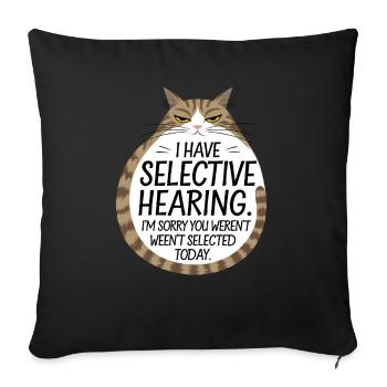 Sarcasm Kitten Cat - Sofa pillowcase 17,3'' x 17,3'' (45 x 45 cm) - black - Front