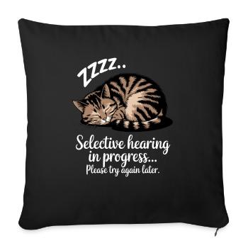 Sarcasm Kitten Cat - Sofa pillowcase 17,3'' x 17,3'' (45 x 45 cm) - black - Front