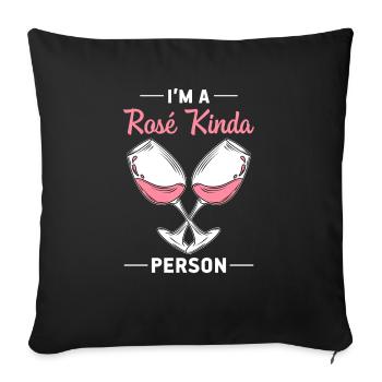 Vin Rosé - Housse de coussin décorative 45 x 45 cm - noir - Devant