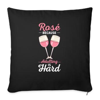 Vin Rosé - Housse de coussin décorative 45 x 45 cm - noir - Devant