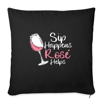 Vin Rosé - Housse de coussin décorative 45 x 45 cm - noir - Devant