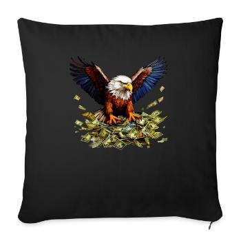 Eagle, Money - Sofa pillowcase 17,3'' x 17,3'' (45 x 45 cm) - black - Front
