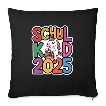 School Child 2025 School Enrollment Back to School - Sofa pillowcase 17,3'' x 17,3'' (45 x 45 cm) - black - Front