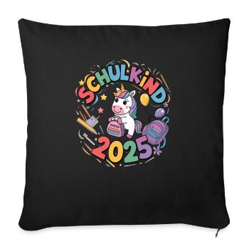 School Child 2025 School Enrollment Back to School - Sofa pillowcase 17,3'' x 17,3'' (45 x 45 cm) - black - Front