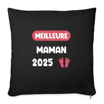 meilleure 2025 maman annonce grossesse - Housse de coussin décorative 45 x 45 cm - noir - Devant