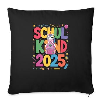 School Child 2025 School Enrollment Back to School - Sofa pillowcase 17,3'' x 17,3'' (45 x 45 cm) - black - Front