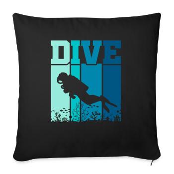Dive Scuba Diving Funny Scuba Diver - Sofa pillowcase 17,3'' x 17,3'' (45 x 45 cm) - black - Front