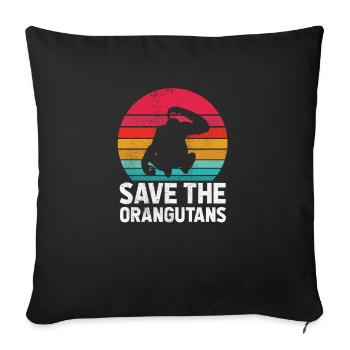 Orangutan Animal Lover Orangutans - Sofa pillowcase 17,3'' x 17,3'' (45 x 45 cm) - black - Front
