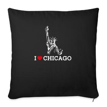 I Love Chicago Cool Statue Of Liberty Lover Pun - Sofa pillowcase 17,3'' x 17,3'' (45 x 45 cm) - black - Front