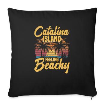 L’île de Catalina se sent comme une plage - Housse de coussin décorative 45 x 45 cm - noir - Devant