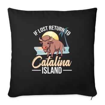 En cas de perte, retour à l’île de Catalina - Housse de coussin décorative 45 x 45 cm - noir - Devant