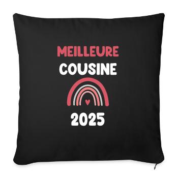 2025 Cousin Best Pregnancy Ad - Sofa pillowcase 17,3'' x 17,3'' (45 x 45 cm) - black - Front