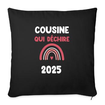 2025 Cousin Who Pregnancy Announcement - Sofa pillowcase 17,3'' x 17,3'' (45 x 45 cm) - black - Front