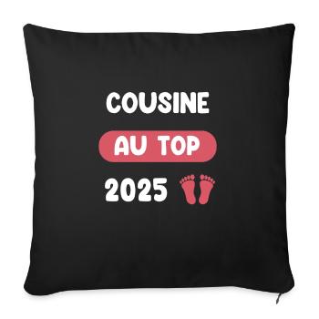 Top 2025 Cousin Pregnancy Announcement - Sofa pillowcase 17,3'' x 17,3'' (45 x 45 cm) - black - Front