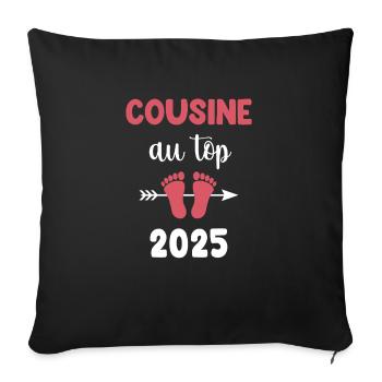 Au top cousine 2025 pregnancy announcement - Sofa pillowcase 17,3'' x 17,3'' (45 x 45 cm) - black - Front