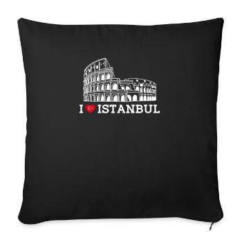 I Love Istanbul Cool Colosseum Turkey Lover Europe - Sofa pillowcase 17,3'' x 17,3'' (45 x 45 cm) - black - Front