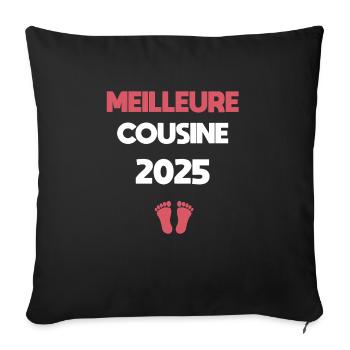 Best cousin 2025 pregnancy announcement - Sofa pillowcase 17,3'' x 17,3'' (45 x 45 cm) - black - Front